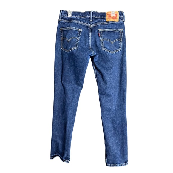 Levis 511 Slim Fit Jeans Mens 33x32 Dark Wash Blue Stretch Denim Classic Work - Picture 3 of 16